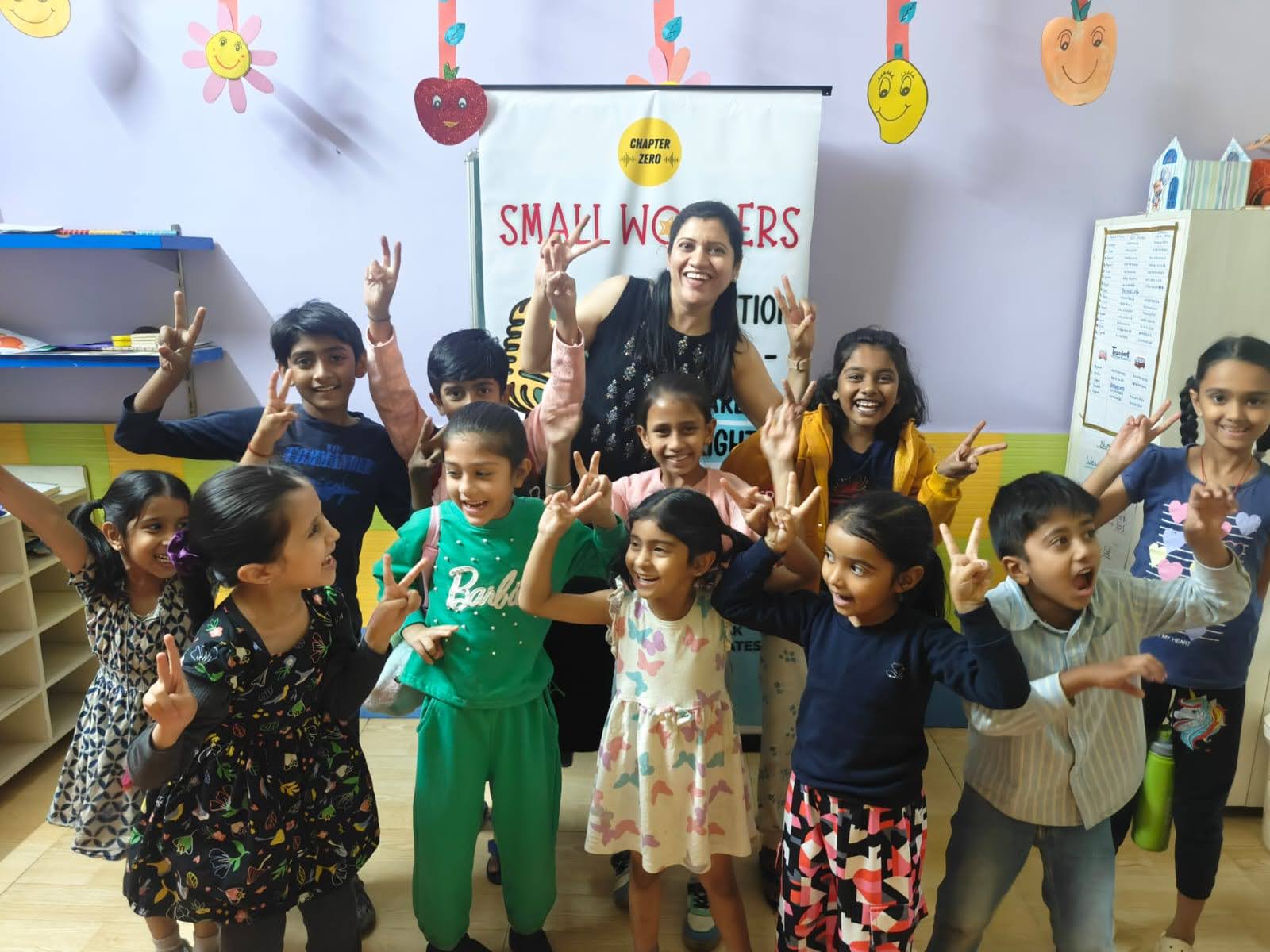 Children collaborating in a life skills communication activity